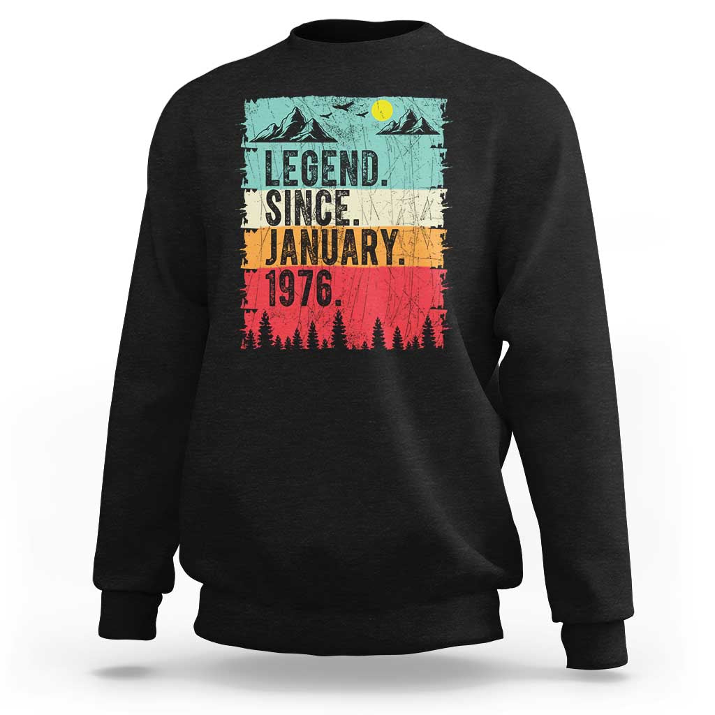 Personalized 1976 Birthday Sweatshirt Custom Date Vintage Retro 50th Birthday Gifts 50 Years Old