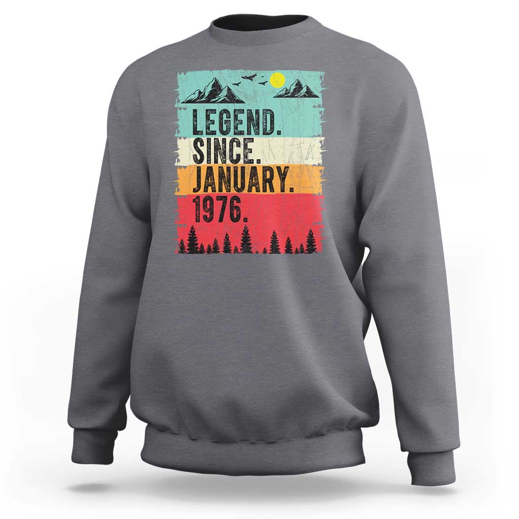 Personalized 1976 Birthday Sweatshirt Custom Date Vintage Retro 50th Birthday Gifts 50 Years Old