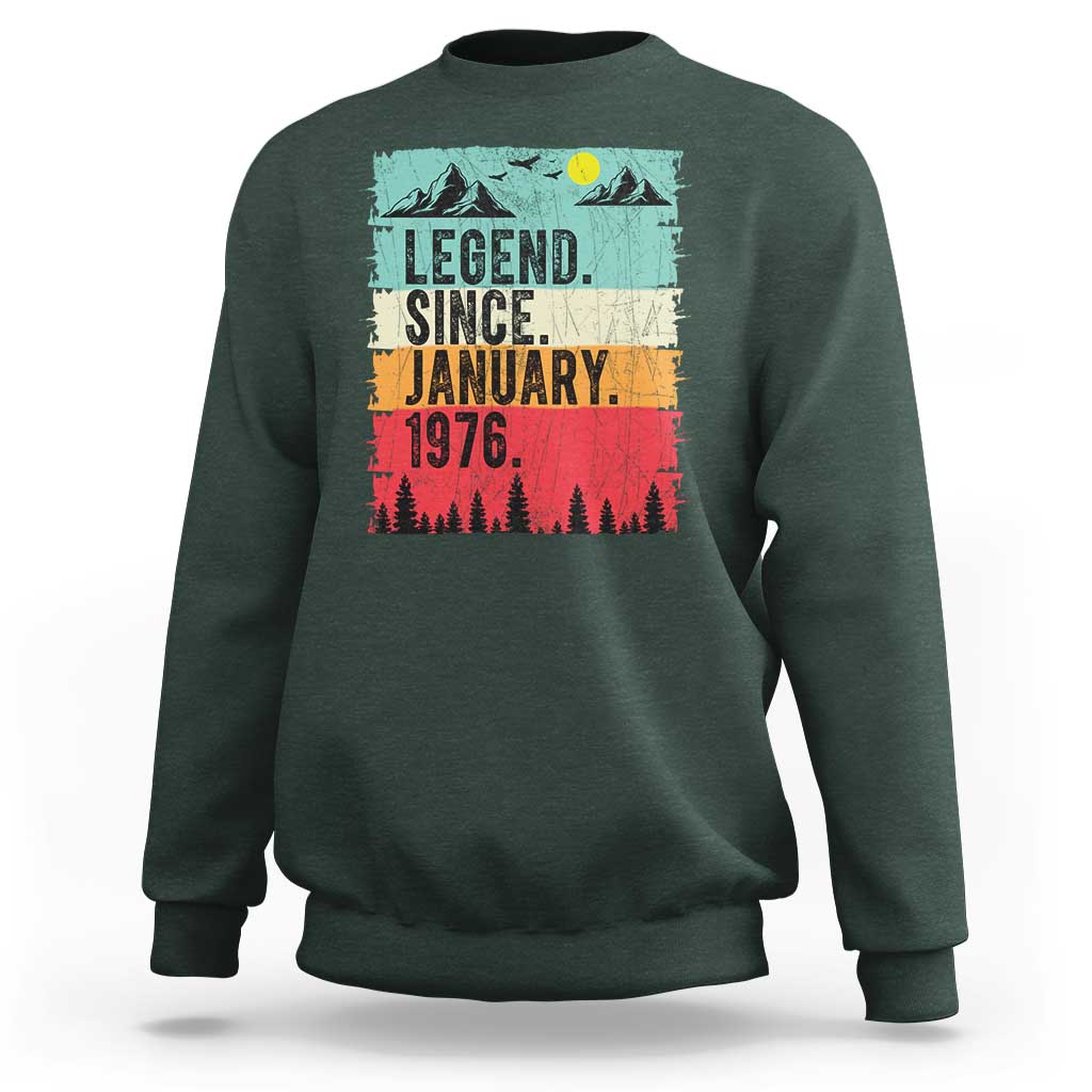 Personalized 1976 Birthday Sweatshirt Custom Date Vintage Retro 50th Birthday Gifts 50 Years Old