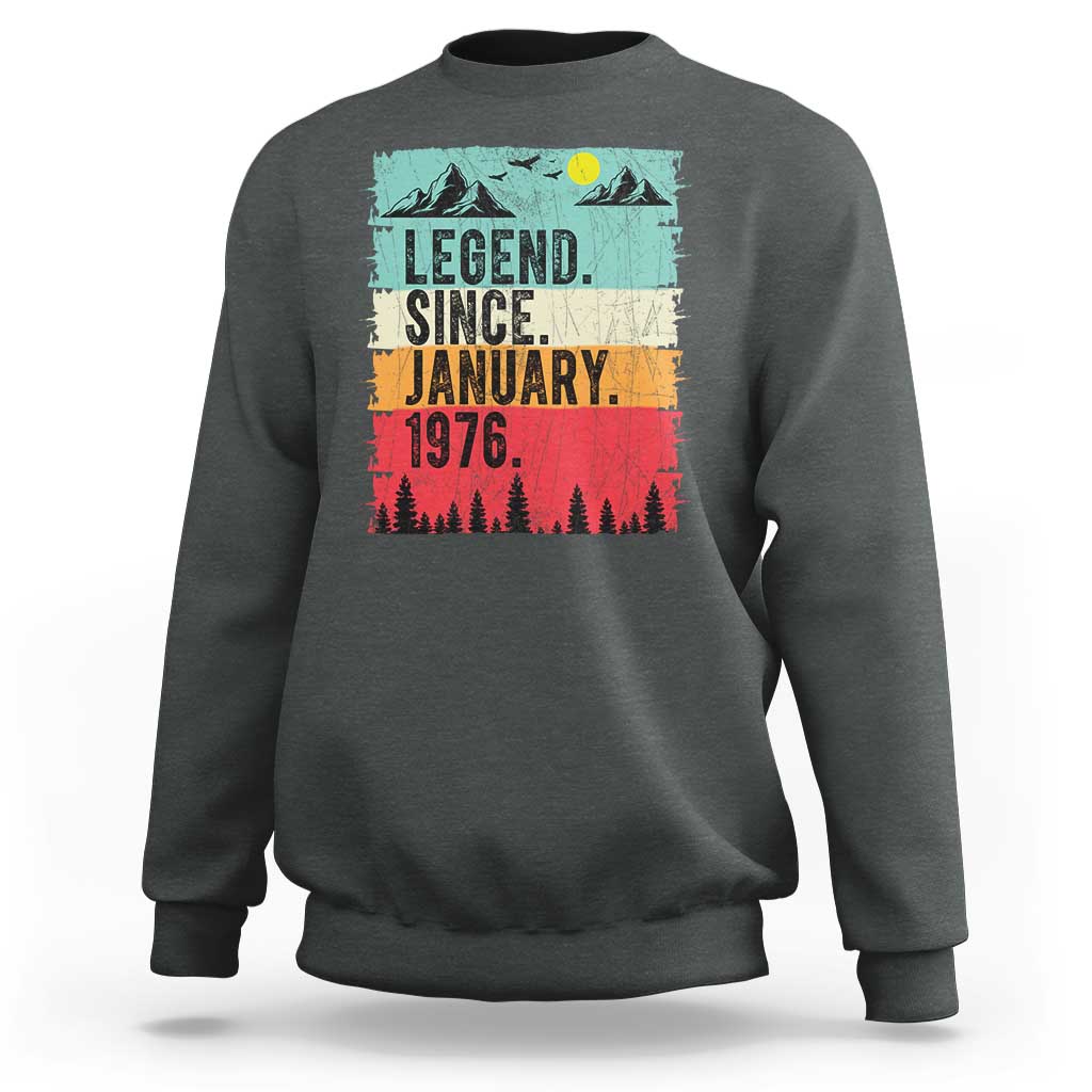 Personalized 1976 Birthday Sweatshirt Custom Date Vintage Retro 50th Birthday Gifts 50 Years Old