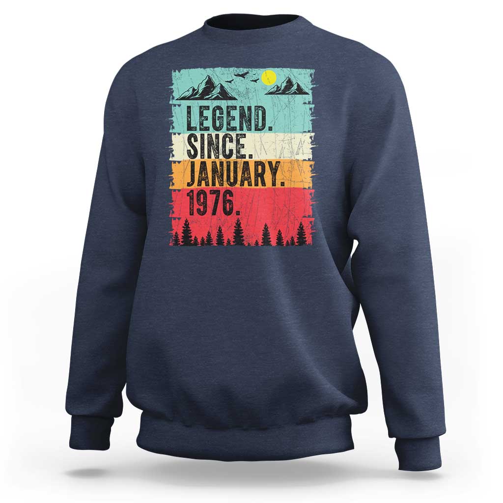 Personalized 1976 Birthday Sweatshirt Custom Date Vintage Retro 50th Birthday Gifts 50 Years Old
