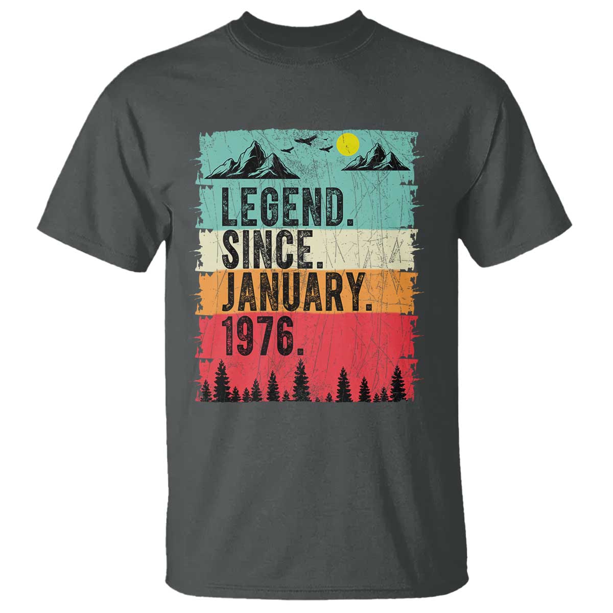 Personalized 1976 Birthday T Shirt Custom Date Vintage Retro 50th Birthday Gifts 50 Years Old