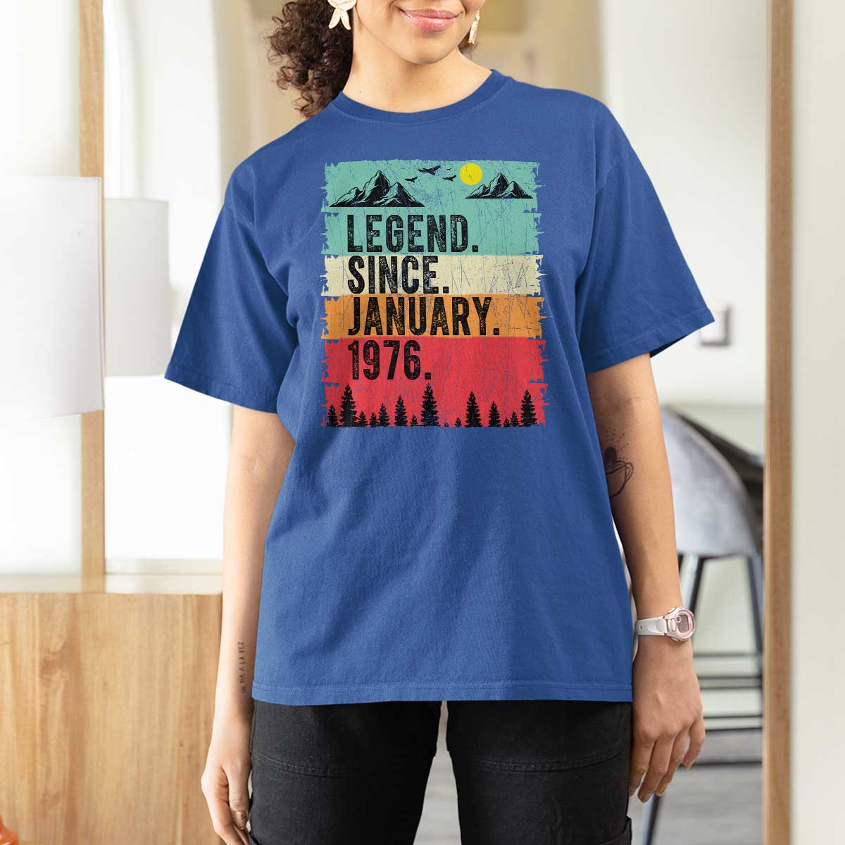 Personalized 1976 Birthday T Shirt For Women Custom Date Vintage Retro 50th Birthday Gifts 50 Years Old