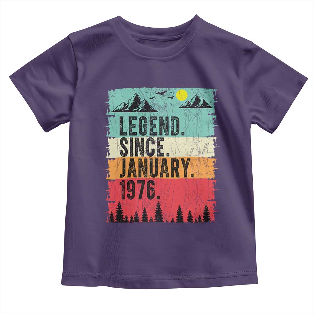 Personalized 1976 Birthday Toddler T Shirt Custom Date Vintage Retro 50th Birthday Gifts 50 Years Old