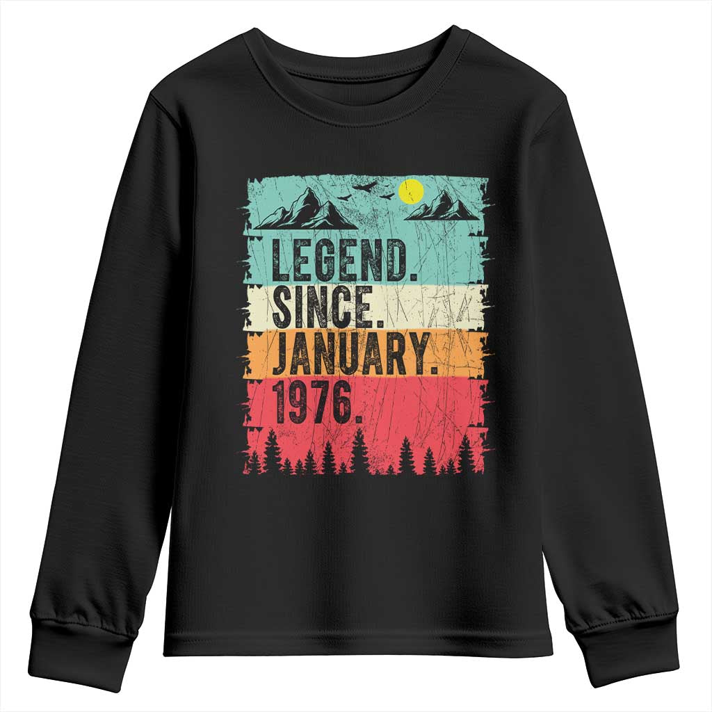 Personalized 1976 Birthday Youth Sweatshirt Custom Date Vintage Retro 50th Birthday Gifts 50 Years Old