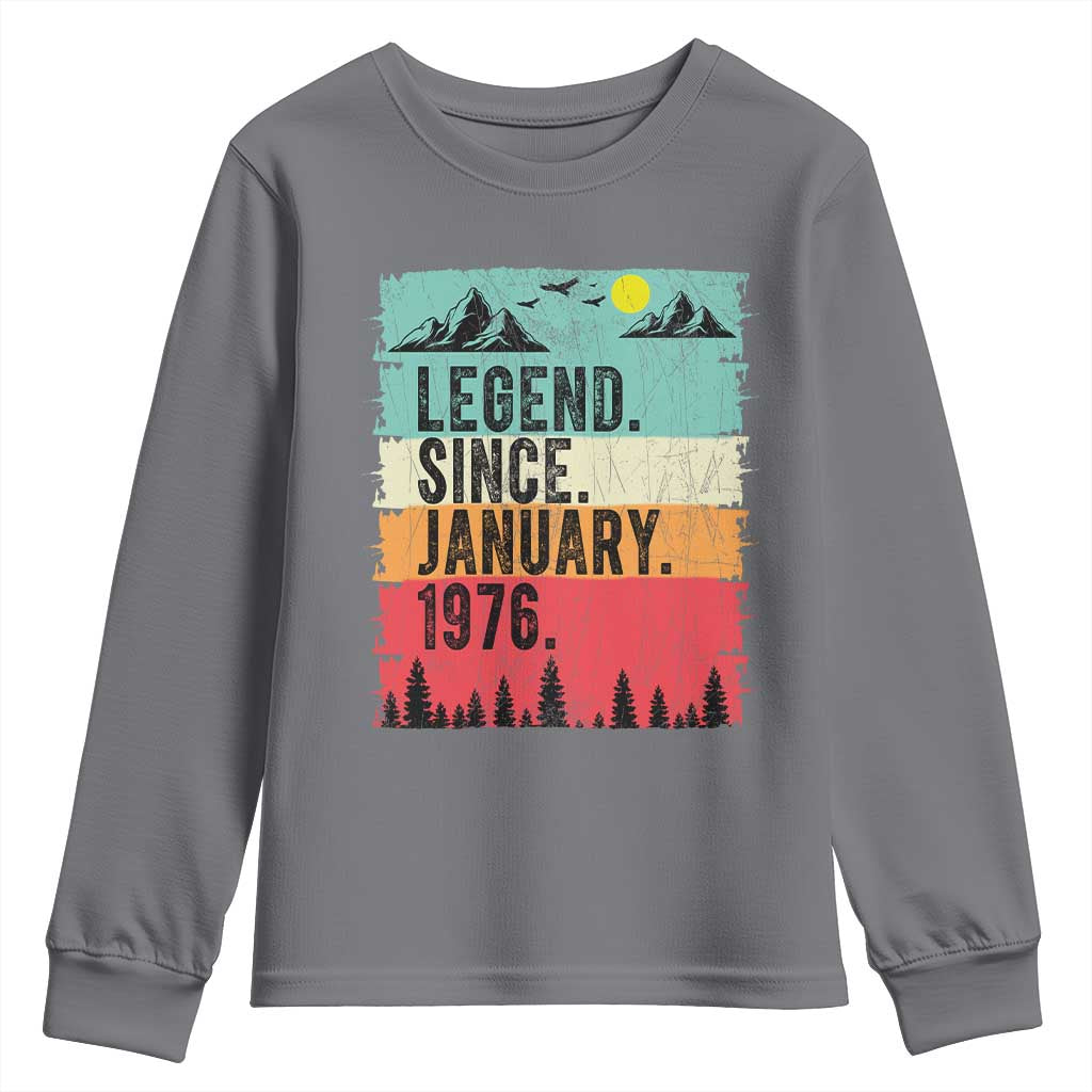 Personalized 1976 Birthday Youth Sweatshirt Custom Date Vintage Retro 50th Birthday Gifts 50 Years Old