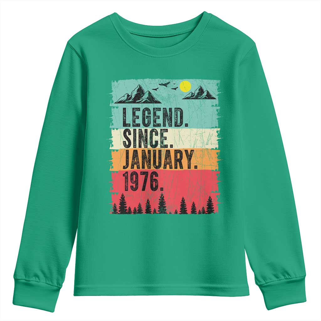 Personalized 1976 Birthday Youth Sweatshirt Custom Date Vintage Retro 50th Birthday Gifts 50 Years Old