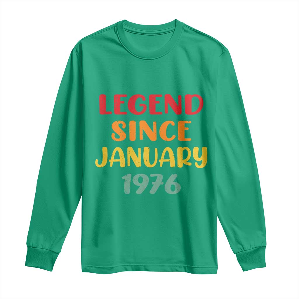 Personalized Legend Since 1976 Long Sleeve Shirt Custom Month Vintage Retro 50th Birthday Gifts 50 Years Old