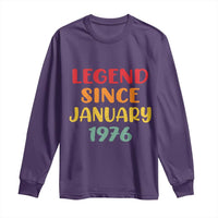 Personalized Legend Since 1976 Long Sleeve Shirt Custom Month Vintage Retro 50th Birthday Gifts 50 Years Old