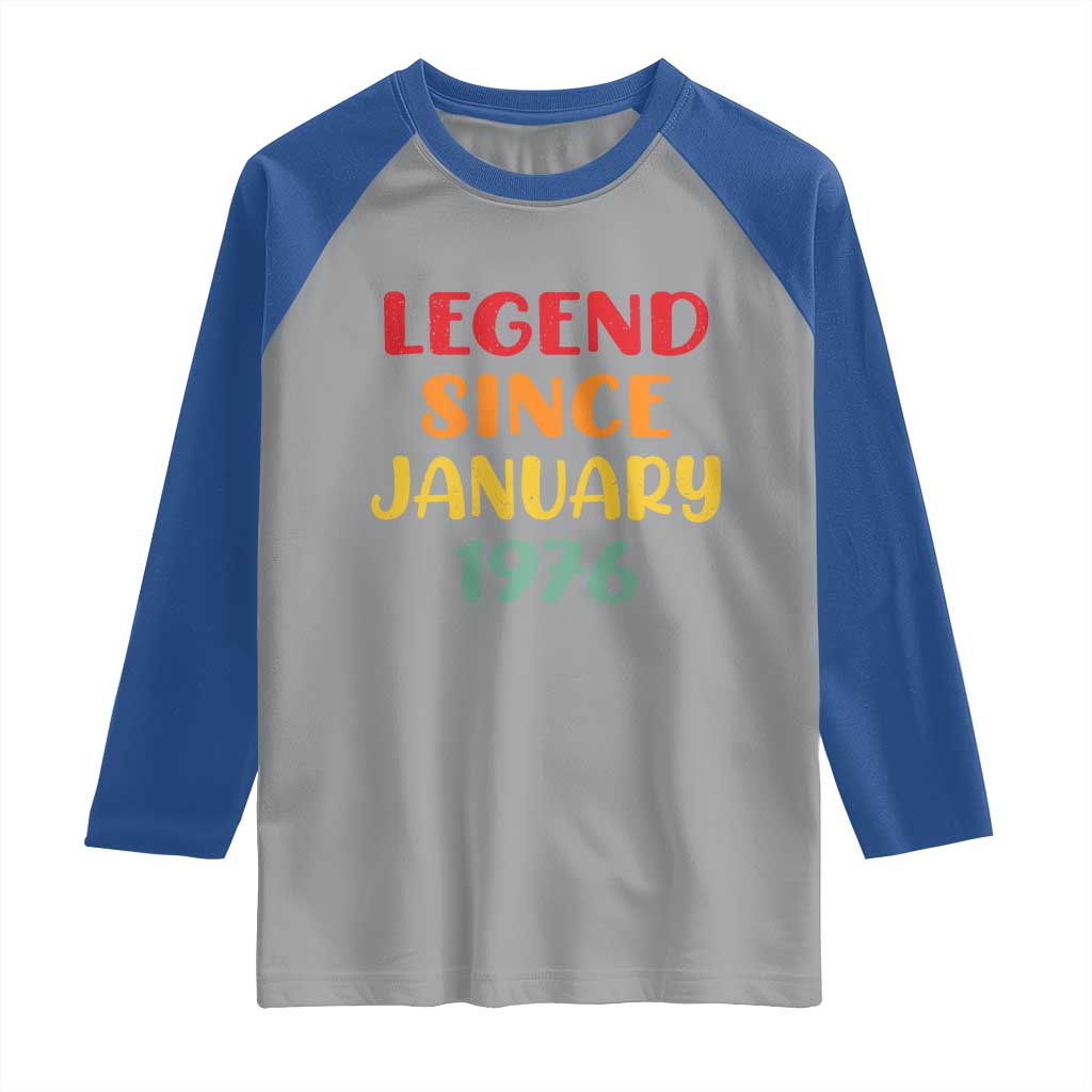 Personalized Legend Since 1976 Raglan Shirt Custom Month Vintage Retro 50th Birthday Gifts 50 Years Old