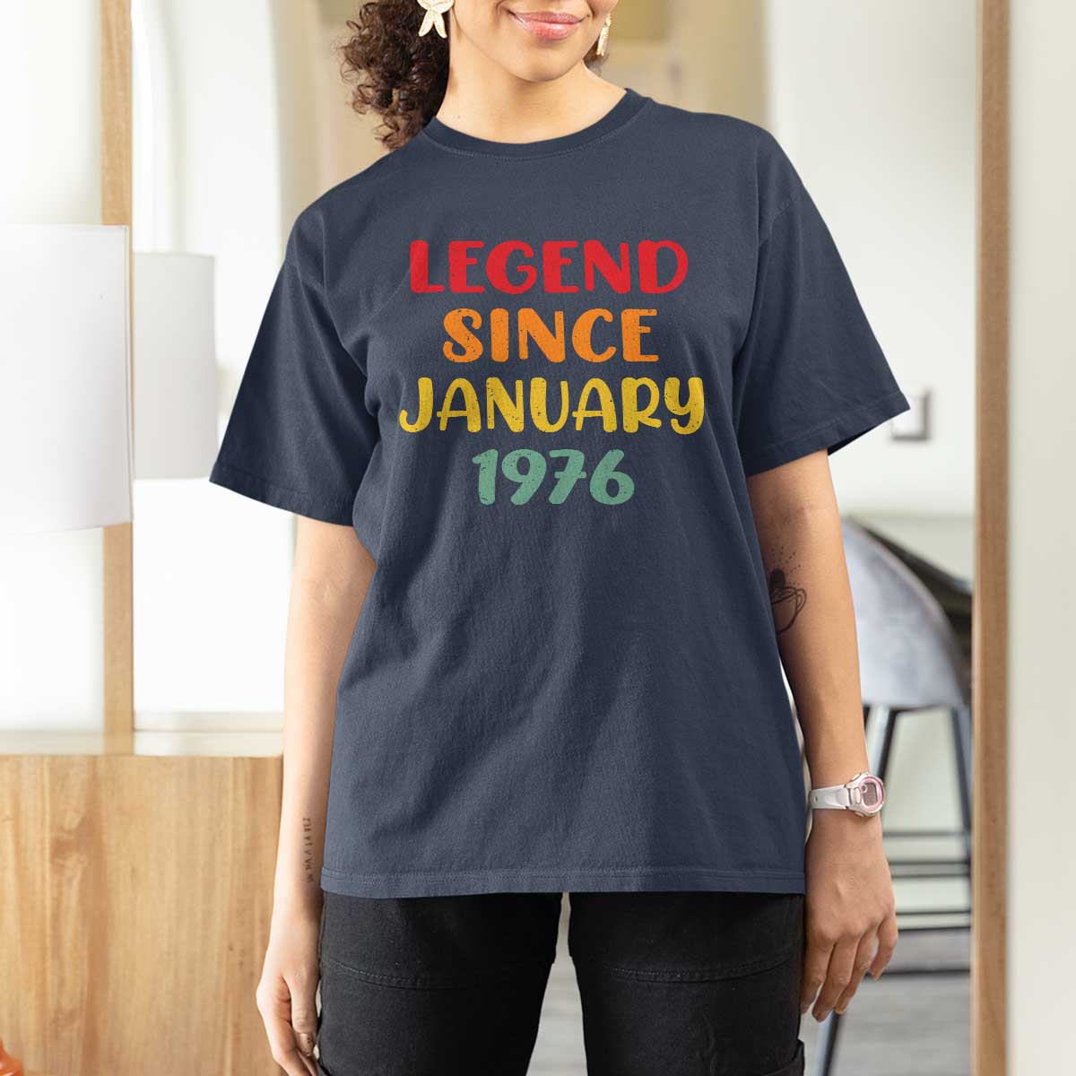 Personalized Legend Since 1976 T Shirt For Women Custom Month Vintage Retro 50th Birthday Gifts 50 Years Old