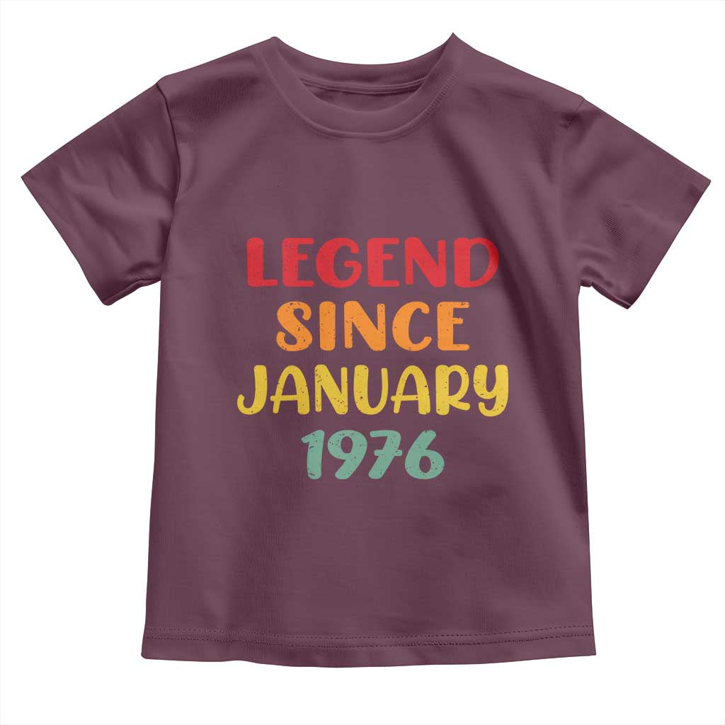 Personalized Legend Since 1976 Toddler T Shirt Custom Month Vintage Retro 50th Birthday Gifts 50 Years Old