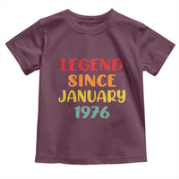 Personalized Legend Since 1976 Toddler T Shirt Custom Month Vintage Retro 50th Birthday Gifts 50 Years Old