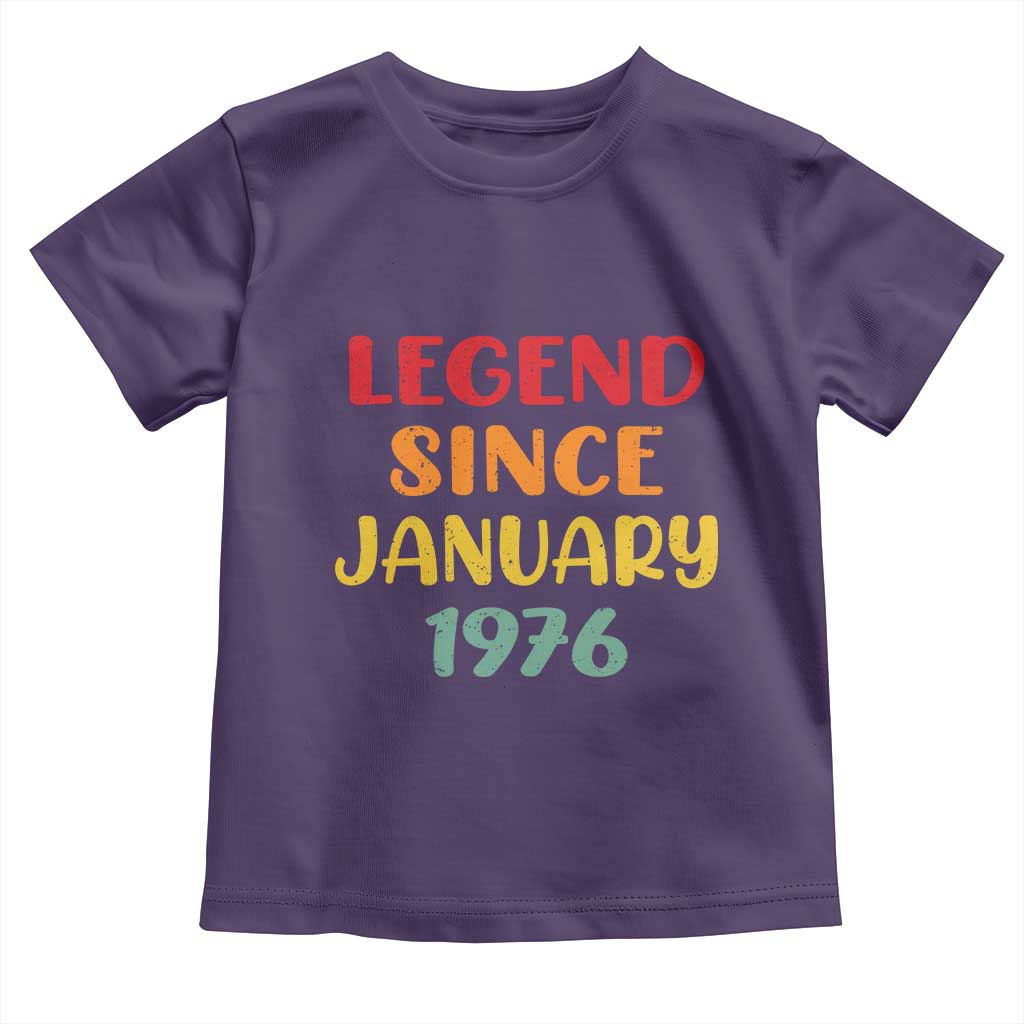 Personalized Legend Since 1976 Toddler T Shirt Custom Month Vintage Retro 50th Birthday Gifts 50 Years Old