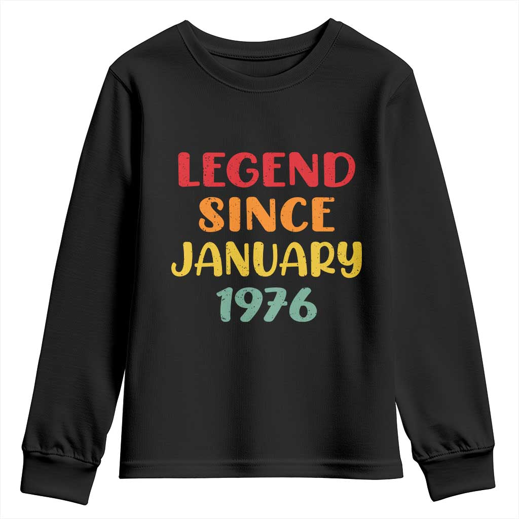 Personalized Legend Since 1976 Youth Sweatshirt Custom Month Vintage Retro 50th Birthday Gifts 50 Years Old