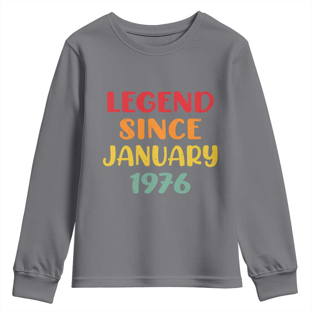 Personalized Legend Since 1976 Youth Sweatshirt Custom Month Vintage Retro 50th Birthday Gifts 50 Years Old