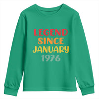 Personalized Legend Since 1976 Youth Sweatshirt Custom Month Vintage Retro 50th Birthday Gifts 50 Years Old