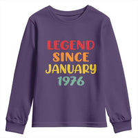 Personalized Legend Since 1976 Youth Sweatshirt Custom Month Vintage Retro 50th Birthday Gifts 50 Years Old
