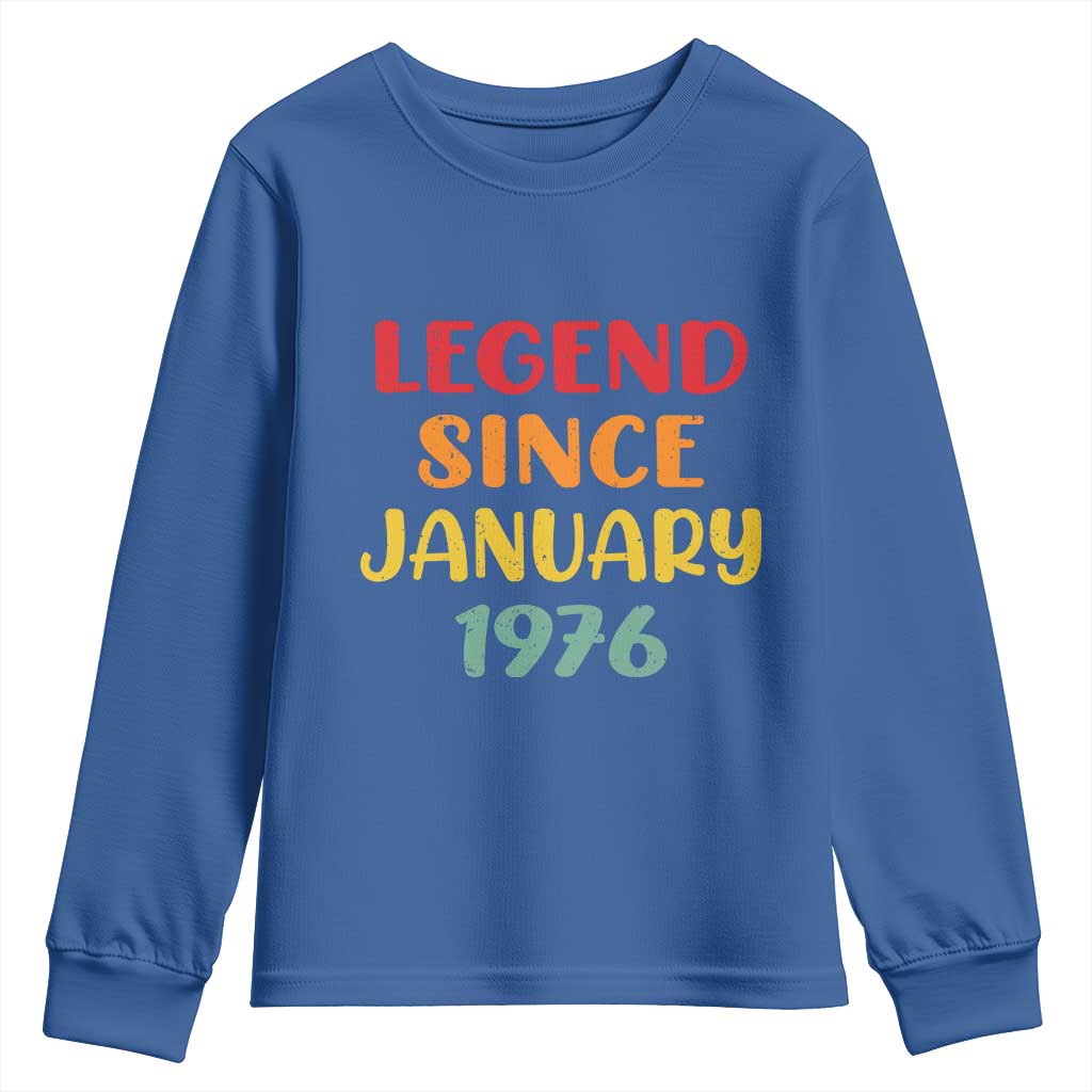 Personalized Legend Since 1976 Youth Sweatshirt Custom Month Vintage Retro 50th Birthday Gifts 50 Years Old