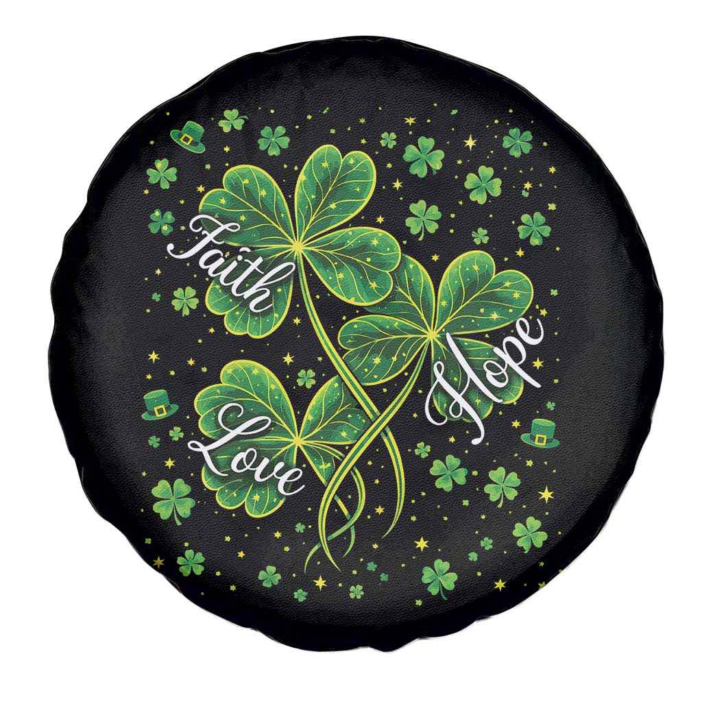 Four Leaf Clover Christian Spare Tire Cover Irish Lucky Shamrock Faith Hope Love Religious