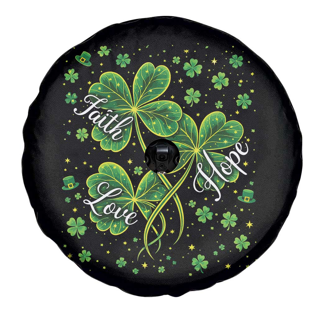 Four Leaf Clover Christian Spare Tire Cover Irish Lucky Shamrock Faith Hope Love Religious