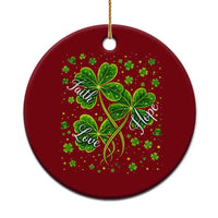Four Leaf Clover Christian Ceramic Ornament Irish Lucky Shamrock Faith Hope Love Religious