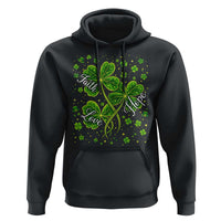 Four Leaf Clover Christian Hoodie Irish Lucky Shamrock Faith Hope Love Religious
