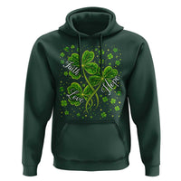 Four Leaf Clover Christian Hoodie Irish Lucky Shamrock Faith Hope Love Religious