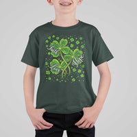 Four Leaf Clover Christian T Shirt For Kid Irish Lucky Shamrock Faith Hope Love Religious