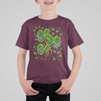 Four Leaf Clover Christian T Shirt For Kid Irish Lucky Shamrock Faith Hope Love Religious