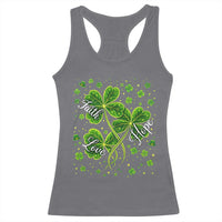 Four Leaf Clover Christian Racerback Tank Top Irish Lucky Shamrock Faith Hope Love Religious