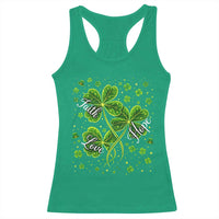 Four Leaf Clover Christian Racerback Tank Top Irish Lucky Shamrock Faith Hope Love Religious