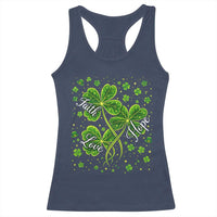 Four Leaf Clover Christian Racerback Tank Top Irish Lucky Shamrock Faith Hope Love Religious