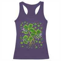 Four Leaf Clover Christian Racerback Tank Top Irish Lucky Shamrock Faith Hope Love Religious