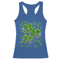 Four Leaf Clover Christian Racerback Tank Top Irish Lucky Shamrock Faith Hope Love Religious
