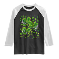 Four Leaf Clover Christian Raglan Shirt Irish Lucky Shamrock Faith Hope Love Religious