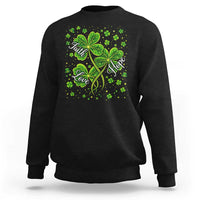 Four Leaf Clover Christian Sweatshirt Irish Lucky Shamrock Faith Hope Love Religious
