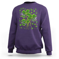 Four Leaf Clover Christian Sweatshirt Irish Lucky Shamrock Faith Hope Love Religious