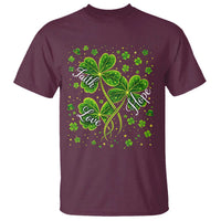 Four Leaf Clover Christian T Shirt Irish Lucky Shamrock Faith Hope Love Religious