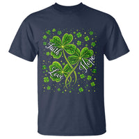 Four Leaf Clover Christian T Shirt Irish Lucky Shamrock Faith Hope Love Religious