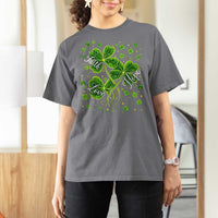Four Leaf Clover Christian T Shirt For Women Irish Lucky Shamrock Faith Hope Love Religious
