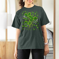 Four Leaf Clover Christian T Shirt For Women Irish Lucky Shamrock Faith Hope Love Religious
