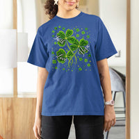 Four Leaf Clover Christian T Shirt For Women Irish Lucky Shamrock Faith Hope Love Religious
