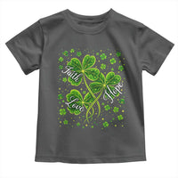Four Leaf Clover Christian Toddler T Shirt Irish Lucky Shamrock Faith Hope Love Religious