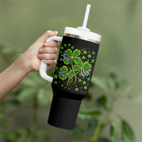 Four Leaf Clover Christian Tumbler With Handle Irish Lucky Shamrock Faith Hope Love Religious