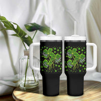Four Leaf Clover Christian Tumbler With Handle Irish Lucky Shamrock Faith Hope Love Religious