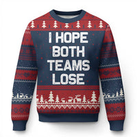 I Hope Both Team Lose Ugly Christmas Sweater Funny Game Day Sports Meme