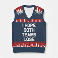 I Hope Both Team Lose V-Neck Knit Sweater Vest Funny Game Day Sports Meme