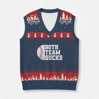 Funny Baseball V-Neck Knit Sweater Vest Both Teams Sucks Meme