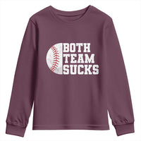 Funny Baseball Youth Sweatshirt Both Teams Sucks Meme